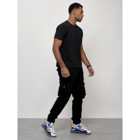 Cargo jeans male, size 48, black color-7