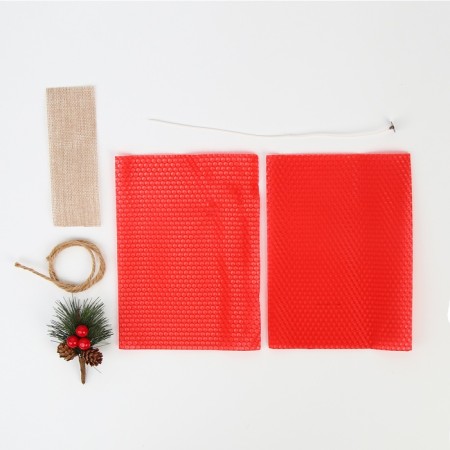 Set for creating a candle from wax with decor "spruce branch"-3