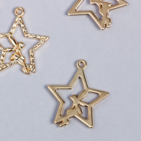 Decor for creativity Metal "Fairy and Star" gold 2.6x2.5 cm-1
