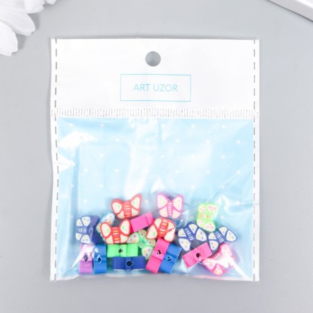 Beads for PVC "Butterflies" Color set 20 pcs 1x1x1 cm-2