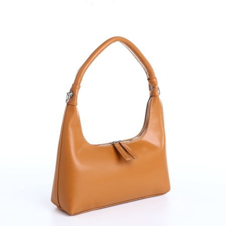Baget bag with zipper, brown color-3