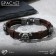 Bracelet Skin Skull is large, with bones, dark brown color with black silver, 8 cm