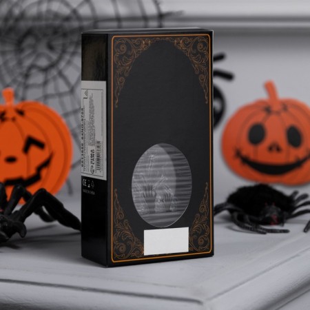 LED figure "Kamin with pumpkin" 6 × 13 × 4 cm, plastic, batteries AG13x3, glow warm white-3