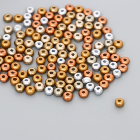 Glass beads 6/0 "metallic. Melange. Gold and silver" 10 g