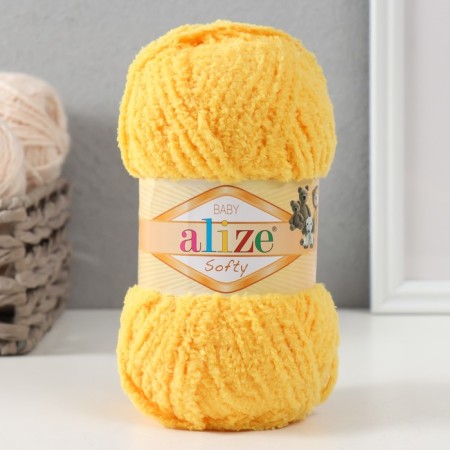 Yarn "Softy" 100% micropoliester 115m/50g (216 yellow)