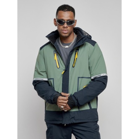 Ski costume men's winter, size 48, khaki color-6