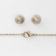 Set 2 objects: earrings, pendant "Heart" lady, color pink-white in gold, 48 cm