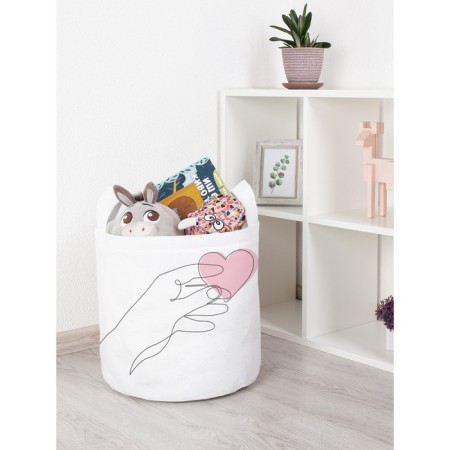 Basket for toys "Heart in hands, size 35x35 cm