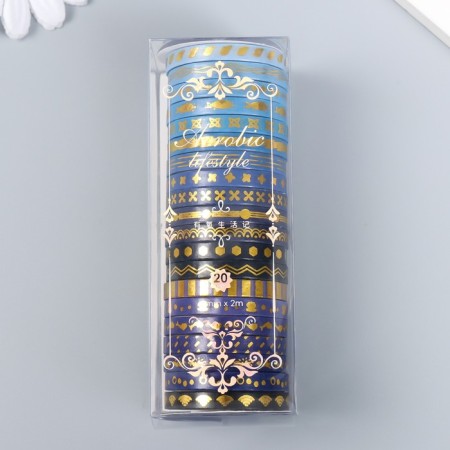 Adhesive tape Paper "Sea Kit" set of 20 pcs width. 0.5 cm dl. 2 m 4x10 cm-4