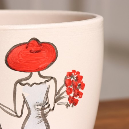 Flower pot "Girl in a hat" 1.4 liters-2
