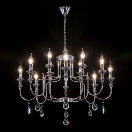 Suspended chandelier Citilux "Riga" CL437221, 81x81x82 cm, 12x60W, E14, gray color-5