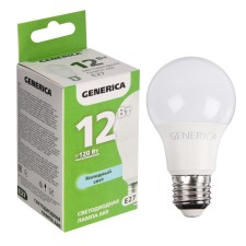 Лампа светодиодная GENERICA A60, 12 Вт, груша, 6500 К, E27, 230 В, LL-A60-12-230-65-E27-G