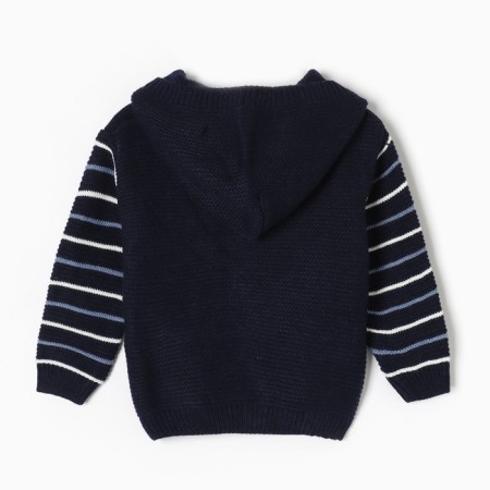 Knitted jumper for a boy, dark blue color, height 92 cm-3