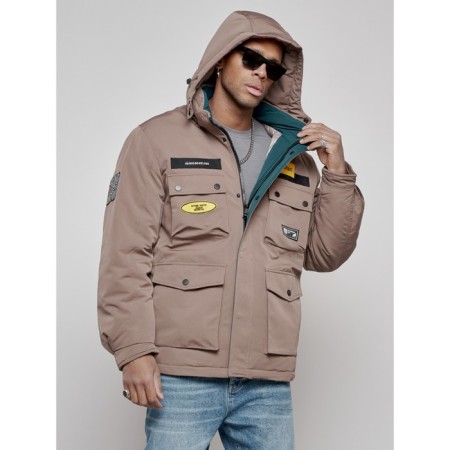 Male winter jacket, size 52, brown color-17