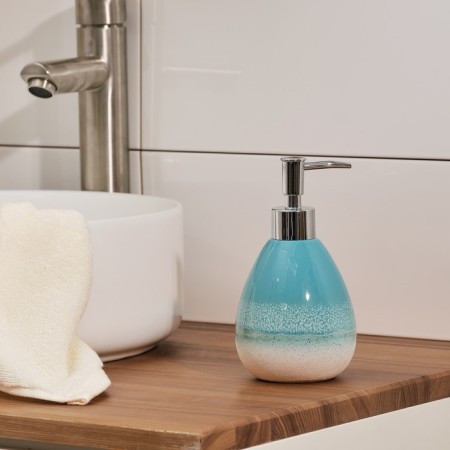Liquid soap dispenser, 9.3x9.3x17 cm, blue color