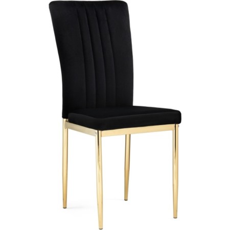 Stol on a metal frame metal/velor, gold/black 42x54x94 cm