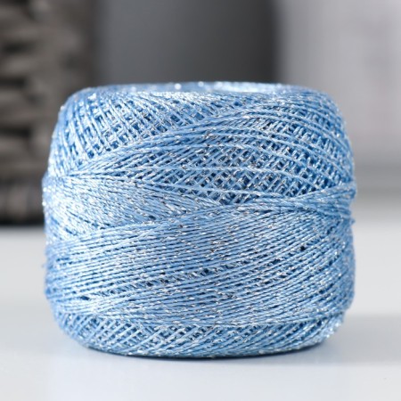 Yarn "Camelia" 70% polyester, 30% lurers 190m/25 ± 5g (417 blue)