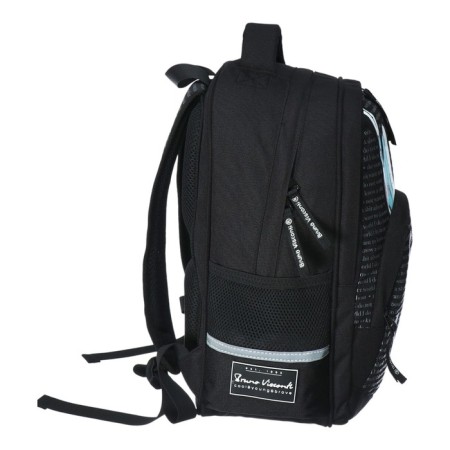 School backpack 40 x 30 x 19 cm, ergonomic back, Bruno visconti 12-002 Soundmania, black-3