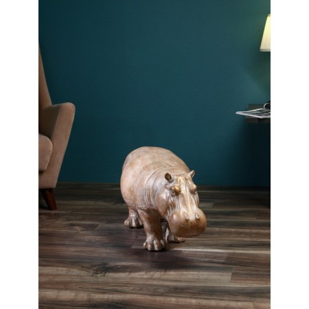 Figure "Hippo", polystone, 41 cm, color copper-3
