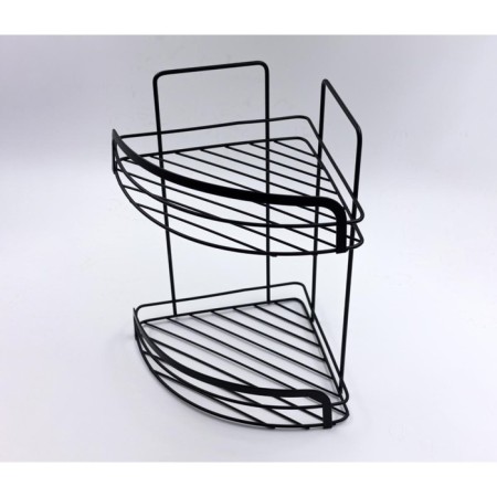 Wall corner shelf 2-tier Joy Home, black-1