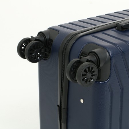 Middle suitcase 22 "On a zipper, code castle, 4 wheels, blue color-6