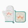 Set of kitchen. Ethel "Chicken and Rooster" mittens-output 20x28cm, capture 19x19cm, 100% HL