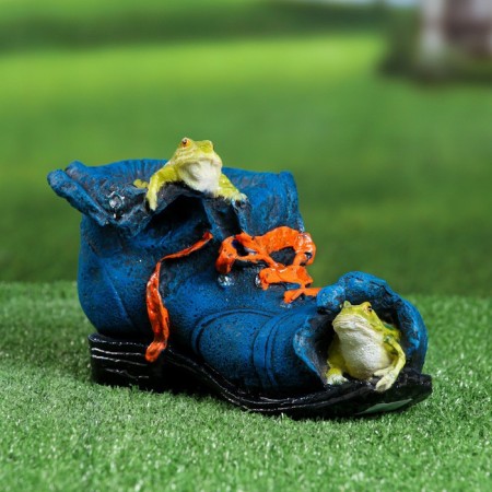 Figure pot "Boars with frogs" blue, 24x14x15cm-1
