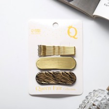 Invisibility for Herty hair (set 10 pcs) tiger, 5 cm, gold
