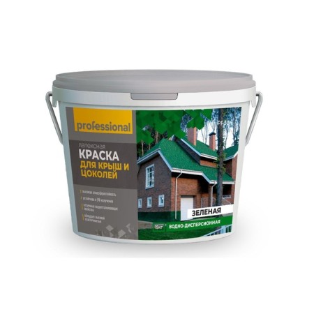 Paint for roofs and basements, 15 kg, green color
