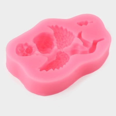 Mold "Angel with a bouquet", silicone, 9.3 × 6 × 1.9 cm, color mix-1