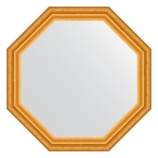 Mirror in the baguette frame, aged gold 67 mm, 67x67 cm