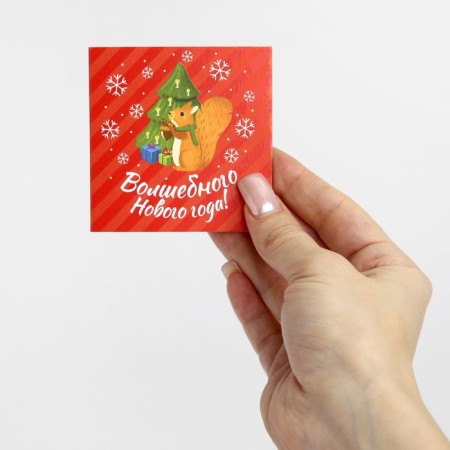 Greet-Mini "Magic New Year!", Squirrel, 7 x 7 cm, New Year-5