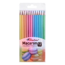 Pencils 12 colors, pastel, wooden, hexagonal