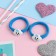 Hair elastic band "Kroch" (set 2 pcs) cloud, 3.5 cm, blue and white