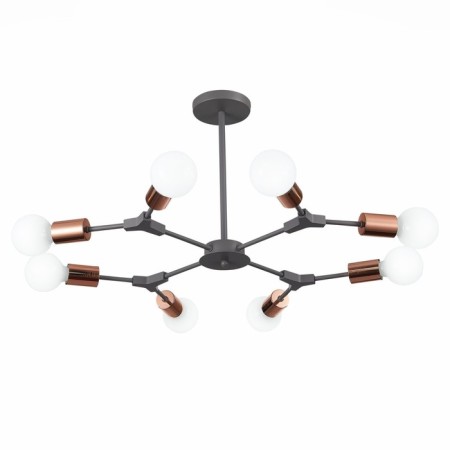 Ceiling EVOLUCE lamp. Sle106403-08. Palare. 8x60 watts, E27, 69.5x69.5x35.5 cm, gray color, pink gold