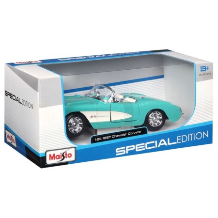 MASTO DIE-CAST 1957 Chevrolet Corvette machine, opening doors, 1:24, turquoise color-12