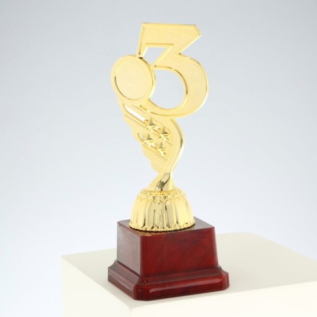 The 3rd place Cup, award figure, gold, plastic stand, 16.8 × 6.2 × 6.4 cm.-4