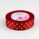 A satin tape with embossing "Peas", 25 mm × 23 ± 1 m, color red No. 26