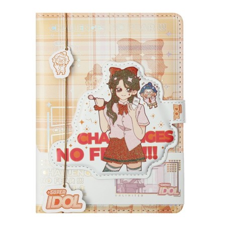 Notebook Gift, A6, 96 sheets, color block, with a curly refrain, PVC cover, "Anime", mix-1