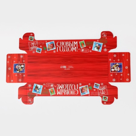 Box for confectionery products with PVC "Post", 30 x 8 x 11 cm, new year-5
