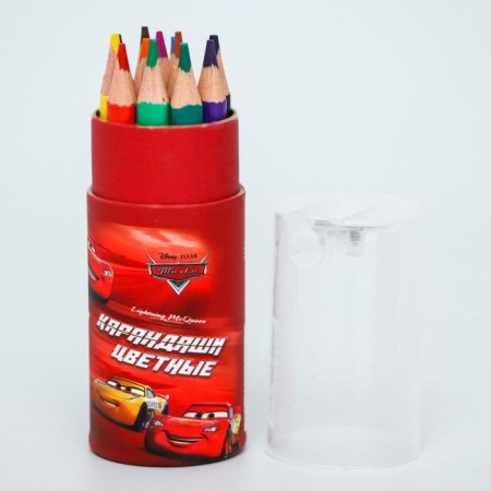 Colored pencils in a tube, 12 colors, trihedral, wheelbarrows-4