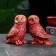 A set of figures "Owls" 2pcs, burgundy with gold, 12x12x6cm