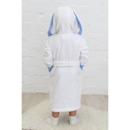 Baby robe "Bunny", height 98 cm, white+blue, Makra-1
