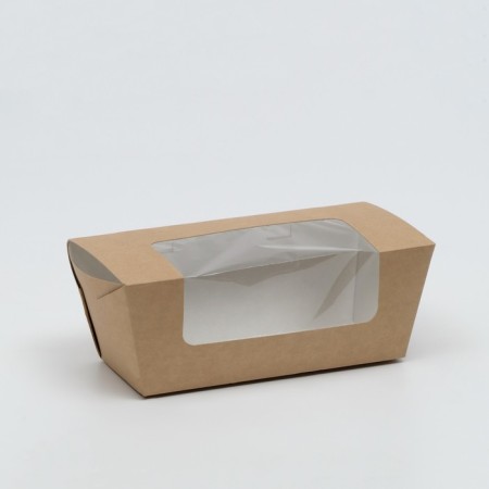 Container for removal, rectangular with a window, craft, 20.5 x 9 x 9 cm
