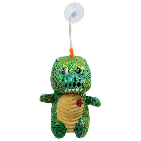 Soft toy "Dinosaurus" with a flower, on a suspension, 11 cm, color mix-1