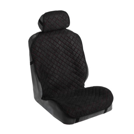 A cape on the seat "Alcantara" 140 x 52 cm, black with a red line-1