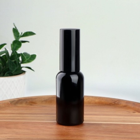 A glass bottle for storage, with a sprayer "Black", 30 ml, black color-1