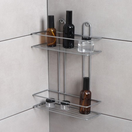 Rectangular shelf 2-long, 26.5 × 10.5 × 35 cm, color chromium
