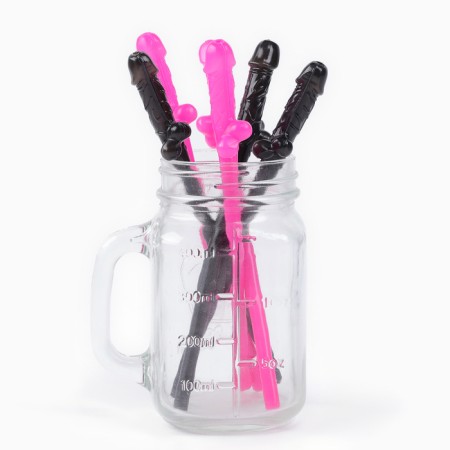 Cocktail tubes 18+ Black and pink mix 6pcs-4