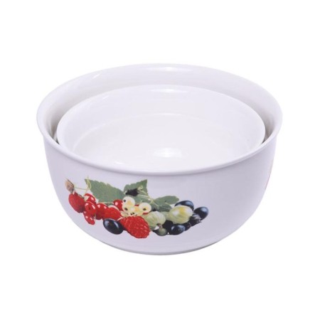 A set of 2 ceramic salad bowls with silicone covers, 0.6/1.2 l-4